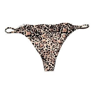 Rove Swim by AVB Leopard Print Bikini Bottoms Swimsuit Ruffle Trim Size‎ Medium